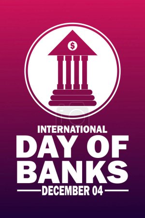 Illustration for International Day Of Banks. December 04. Design template for banner, poster, flyer. Vector illustration - Royalty Free Image