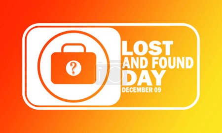 Illustration for Lost And Found Day. December 09. Design template for banner, poster, flyer. Vector illustration - Royalty Free Image