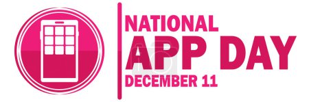 Illustration for National App Day Vector illustration. December 11. Holiday concept. Template for background, banner, card, poster with text inscription. - Royalty Free Image