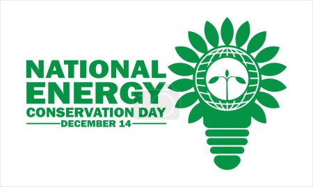 Ilustración de Día Nacional de la Conservación Energética Ilustración vectorial. 14 de diciembre. Adecuado para tarjeta de felicitación, póster y pancarta - Imagen libre de derechos