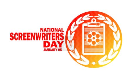 Illustration for National Screenwriters Day Vector illustration. January 05. Holiday concept. Template for background, banner, card, poster with text inscription. - Royalty Free Image