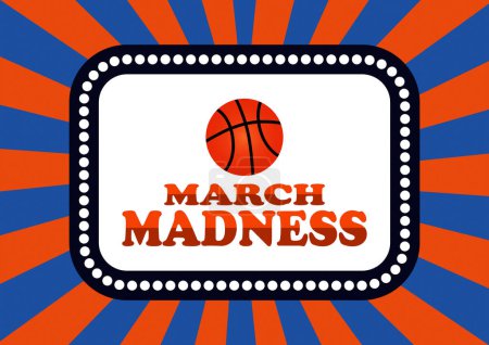 March Madness Vector illustration. Gespielt wird jedes Frühjahr in den Vereinigten Staaten. Geeignet für Grußkarte, Sportplakat und Banner.