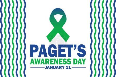Illustration for Paget's Awareness Day. January 11. Holiday concept. Template for background, banner, card, poster with text inscription. Vector illustration - Royalty Free Image
