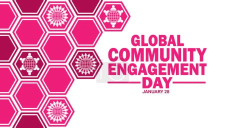 Illustration for Global Community Engagement Day Vector illustration. January 28. Modern Background for poster, banner, greeting card. - Royalty Free Image