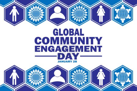 Illustration for Global Community Engagement Day. Vector illustration. January 28. Background for poster, banner, greeting card. - Royalty Free Image
