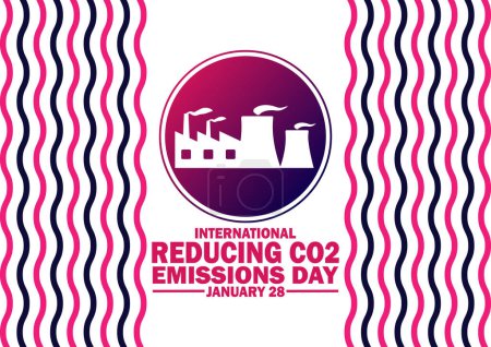 Illustration for International Reducing Co2 Emissions Day. Vector illustration. January 28. Suitable for greeting card, poster and banner. - Royalty Free Image