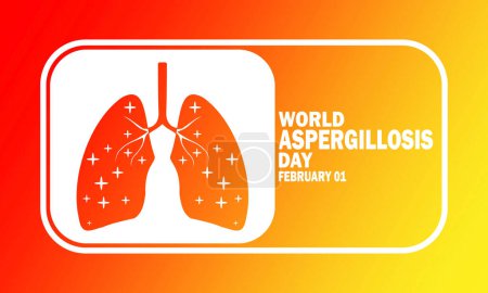 Ilustración de Día Mundial de la Aspergilosis Ilustración vectorial. Febrero 01. Adecuado para tarjeta de felicitación, póster y pancarta. - Imagen libre de derechos