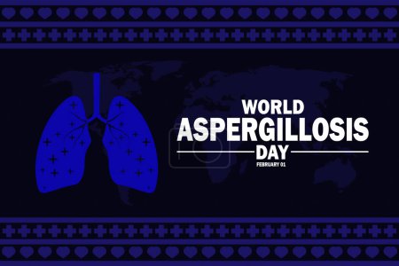 Ilustración de Día Mundial de la Aspergilosis. Ilustración vectorial. Febrero 01. Adecuado para tarjeta de felicitación, póster y pancarta. - Imagen libre de derechos