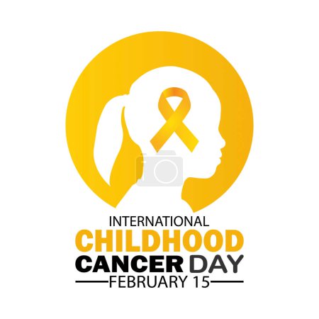 Illustration for International Childhood Cancer Day Vector illustration. February 15. Holiday concept. Template for background, banner, card, poster with text inscription. - Royalty Free Image