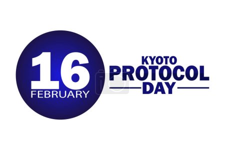 Téléchargez les illustrations : Protocole de Kyoto Jour Illustration vectorielle. 16 février. Concept de vacances. Modèle pour fond, bannière, carte, affiche avec inscription texte. - en licence libre de droit