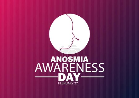 Illustration for Anosmia Awareness Day. February 27. Holiday concept. Template for background, banner, card, poster with text inscription. Vector illustration - Royalty Free Image