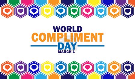 Illustration for World Compliment Day Vector Illustration. March 1. Suitable for greeting card, poster and banner - Royalty Free Image