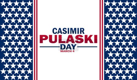 Ilustración de Casimir Pulaski Day Vector Illustration. 4 de marzo. Adecuado para tarjeta de felicitación, póster y pancarta. - Imagen libre de derechos