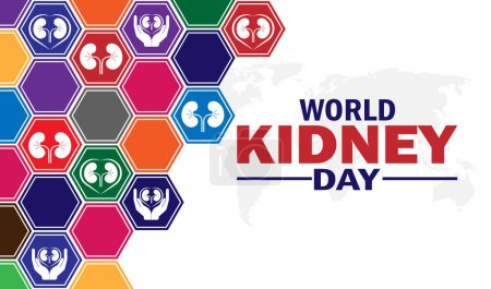 Illustration for World Kidney Day Vector Template Design Illustration. Suitable for greeting card, poster and banner - Royalty Free Image