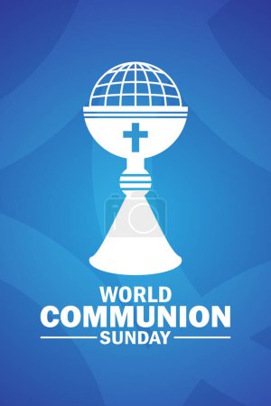 Illustration for World Communion Sunday Vector Illustration. Suitable for greeting card, poster and mobile wallpaper. - Royalty Free Image
