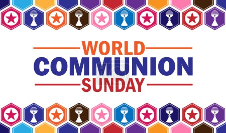 Ilustración de World Communion Sunday Vector Template Design Illustration. Adecuado para tarjeta de felicitación, póster y pancarta - Imagen libre de derechos