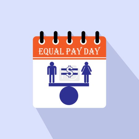 Equal Pay Day Vector illustration. Holiday concept. Template for background, banner, card, poster with text inscription.