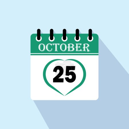 Tag des Symbolkalenders - 25. Oktober. 25 Tage des Monats, Vektorillustration.