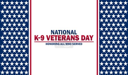 National K 9 Veterans Day Tapete mit Typografie. Ehrung aller, die dienten. Nationaler K 9 Veteranentag, Hintergrund