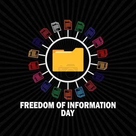 Illustration for Freedom Of Information Day. Holiday concept. Template for background, banner, card, poster with text inscription - Royalty Free Image