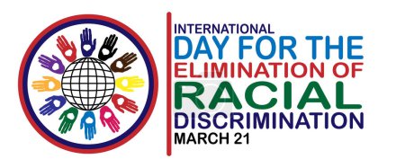 Internationaler Tag zur Beseitigung der Rassendiskriminierung. Geeignet für Grußkarte, Poster und Banner.