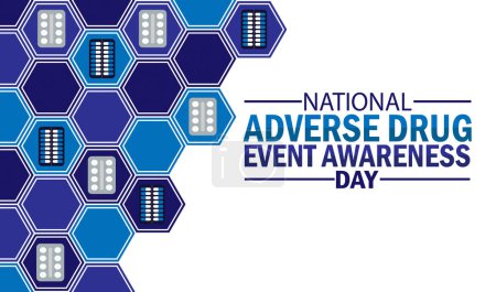 National Adverse Drug Event Awareness Day fondo de pantalla con formas y tipografía. Día Nacional de Concientización sobre Eventos Adversos de Drogas, antecedentes