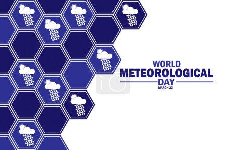Ilustración de Fondo de pantalla Día Mundial de la Meteorología con formas y tipografía. Día Mundial de la Meteorología, antecedentes - Imagen libre de derechos