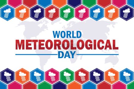 World Meteorological Day. Holiday concept. Template for background, banner, card, poster with text inscription
