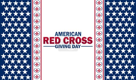 Illustration for American Red Cross Giving Day. Holiday concept. Template for background, banner, card, poster with text inscription - Royalty Free Image
