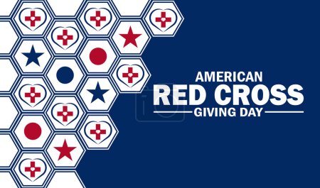 American Red Cross Giving Day. Holiday concept. Template for background, banner, card, poster with text inscription. Vector illustration