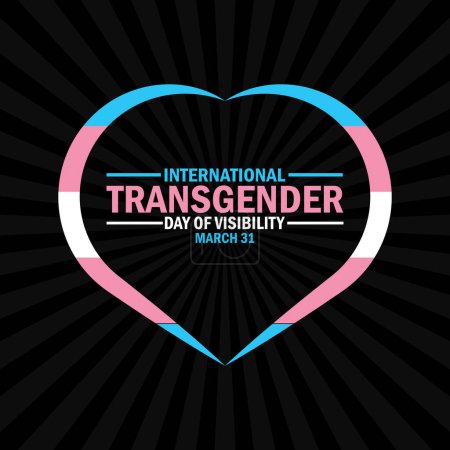 Internationaler Transgender Day Of Visibility Tapete mit Typografie. Internationaler Transgender-Tag der Sichtbarkeit, Hintergrund