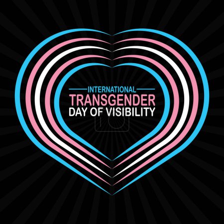 Journée internationale de la visibilité transgenre papier peint avec des formes et de la typographie. Journée internationale de la visibilité transgenre, arrière-plan