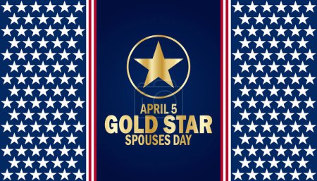 Illustration for Gold Star Spouses Day. Holiday concept. Template for background, banner, card, poster with text inscription - Royalty Free Image