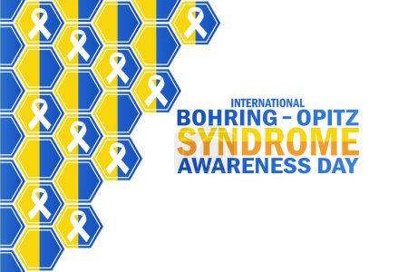 Illustration for International Bohring Opitz Syndrome Awareness Day wallpaper with shapes and typography. International Bohring Opitz Syndrome Awareness Day, background - Royalty Free Image