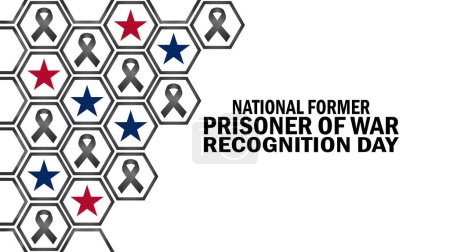Ilustración de Fondo de pantalla del National Former Prisoner Of War Recognition Day con formas y tipografía. Día Nacional del Ex Prisionero de Guerra de Reconocimiento, antecedentes - Imagen libre de derechos