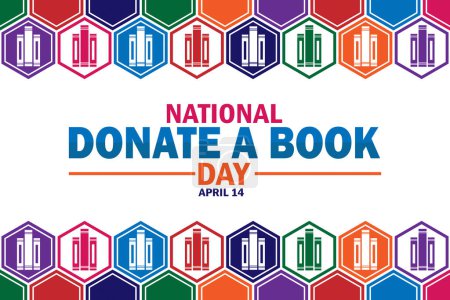 National Donate a Book Day fondo de pantalla con tipografía. Día Nacional de Donar un Libro, antecedentes