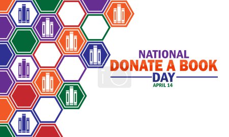 National Donate a Book Day. Holiday concept. Template for background, banner, card, poster with text inscription