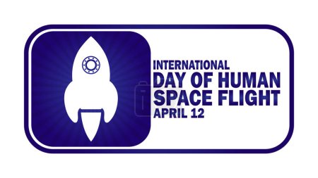 International Day Of Human Space Flight. Suitable for greeting card, poster and banner.