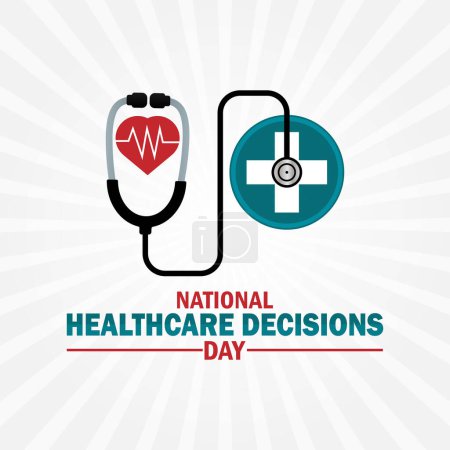 Illustration for National Healthcare Decisions Day. Holiday concept. Template for background, banner, card, poster with text inscription - Royalty Free Image