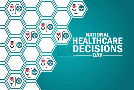 Illustration for National Healthcare Decisions Day wallpaper with typography. National Healthcare Decisions Day, background - Royalty Free Image