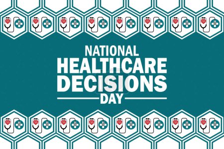 National Healthcare Decisions Day fondo de pantalla con formas y tipografía. Día Nacional de las Decisiones Sanitarias, antecedentes