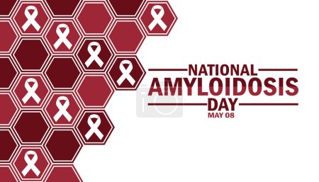 Fondo de pantalla Día Nacional de la Amiloidosis con formas y tipografía. Día Nacional de la Amiloidosis, antecedentes