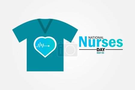 Illustration for National Nurses Day wallpaper with shapes and typography. May 06. National Nurses day, background - Royalty Free Image