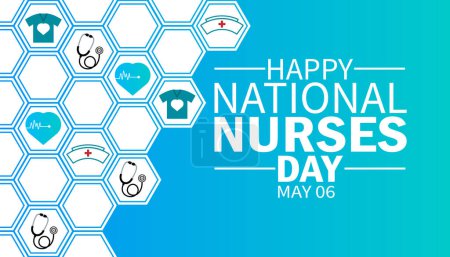 Illustration for Happy National Nurses day. May 06. Holiday concept. Template for background, banner, card, poster with text inscription. Vector illustration - Royalty Free Image