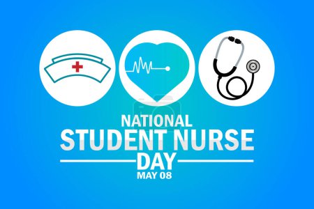 Illustration for National Student Nurse Day wallpaper with shapes and typography, banner, card, poster, template. May 08. National Student Nurse Day, background - Royalty Free Image