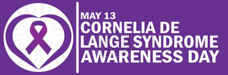 Día de conciencia del síndrome de Cornelia de Lange. 13 de mayo. Adecuado para tarjetas de felicitación, póster y banner. Ilustración vectorial.