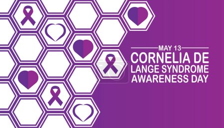 Illustration for Cornelia de Lange syndrome awareness day wallpaper with shapes and typography, banner, card, poster, template. May 13. Cornelia de Lange syndrome awareness day, background - Royalty Free Image