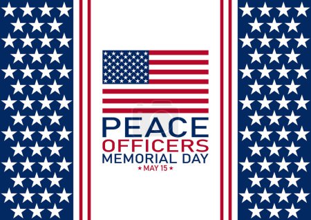 Friedensoffizier-Gedenktag. Gefeiert am 15. Mai in den Vereinigten Staaten. Zu Ehren der Polizei. Ferienkonzept. Vorlage für Hintergrund, Banner, Karte, Plakat