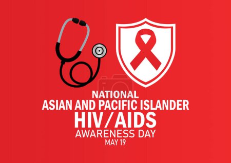 National Asian And Pacific Islander HIV AIDS Awareness Day. May 19. Vector illustration for background, banner, card, poster and flyer.