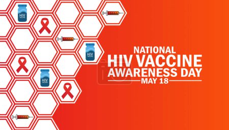 National HIV Vaccine Awareness Day. May 18. Holiday concept. Template for background, banner, card, poster with text inscription. Vector illustration